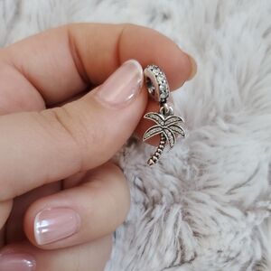 Pandora Sterling Silver Sparkling Palm Tree Dangle Charm